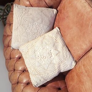 Vintage Crochet Boho Pillow Set